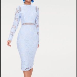 Pretty little things Pale blue lace midi dress.